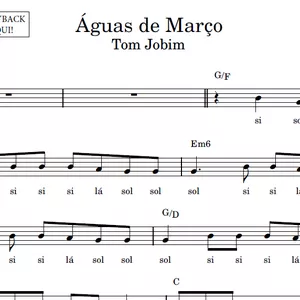 Imagem de capa para o Ebook Águas de Março (Tom Jobim) - Partitura Facilitada em Sol Maior com Playback