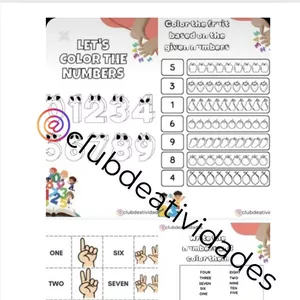 Imagem de capa para o Ebook Atividade de inglês - números até 10