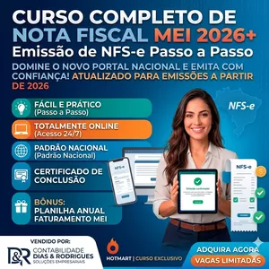Imagem do curso Nota Fiscal MEI 2026: Aprenda passo a passo a emitir no Portal Nacional