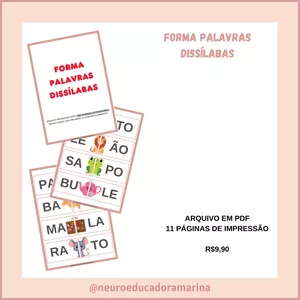 Imagem de capa para o Curso online FORMA PALAVRAS DISSÍLABAS