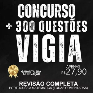 Imagem de capa para o Ebook CONCURSO VIGIA _ REVISÃO COMPLETA _ TODAS QUESTÕES COMENTADAS