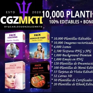 Imagen de portada para Curso online Aprende a Crear 10,000 Plantillas en Canva+ MasterClass de Canva + Regalos