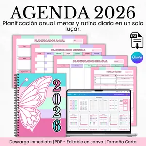 Imagen de portada para Ebook Agenda 2026 + Planificadores Imprimibles