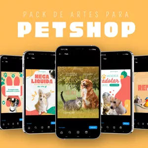 Imagem de capa para o Curso online Pack de Artes de Petshop e Veterinária Para Instagram e Propaganda