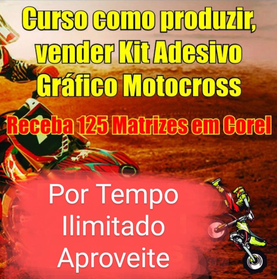 Imagem de Aprenda a Fazer e Vender Kit Adesivo Gráfico Motocross e receba 125 Modelos em Corel prontos pra VENDER! criado por Bruno na hotmart