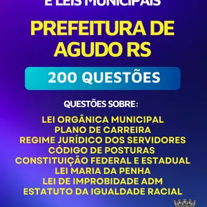 Imagem de capa para o Ebook PDF AGUDO RS SIMULADO LEGISLAÇÃO 2025