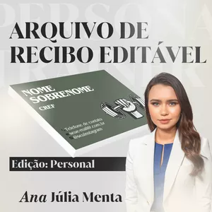 Imagem de capa para o Ebook Canva Editável // Recibo para Personal 💪