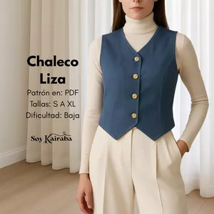 Imagen de portada para Ebook Molde o patrón de chaleco liza para mujer