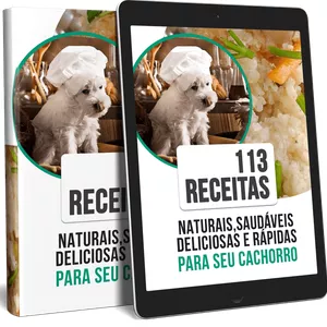 Imagem de capa para o Ebook 113 Receitas Saudáveis para seu cachorro