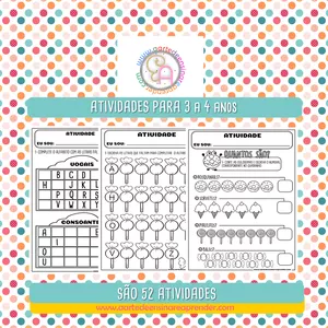 Imagem de capa para o Ebook Atividades para 3 a 4 anos
