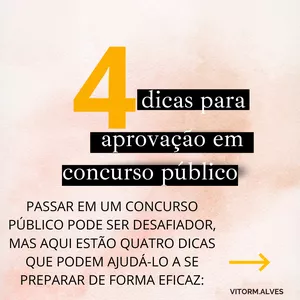 Imagem de capa para o Ebook 4 Dicas de como ser aprovado em concurso público