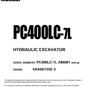 Cover image for Ebook EXCAVATOR KOMATSU PC400 - COMPLETE MANUAL