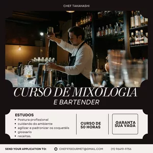 Curso de Bartender e mixologia 