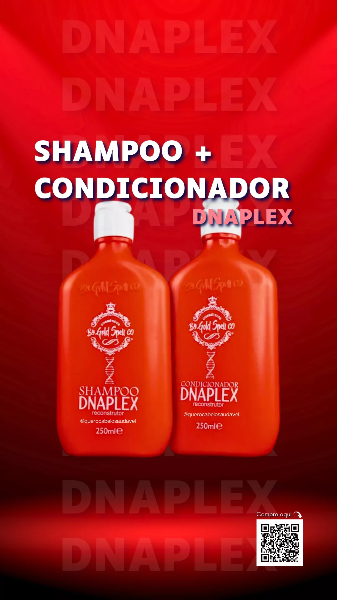 Shampoo + Condicionador Reconstrutor DNA Plex Gold Spell