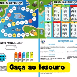 Imagem de capa para o Ebook Jogo de Matemática - Trilha da Multiplicação Caça ao Tesouro 