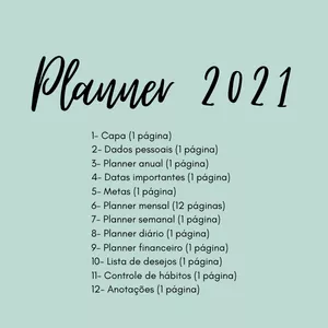 Imagem de capa para o Ebook Planner 2021 - Combo super organização AZUL