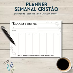 Imagem de capa para o Curso online Planner Semanal Cristão Imprimível