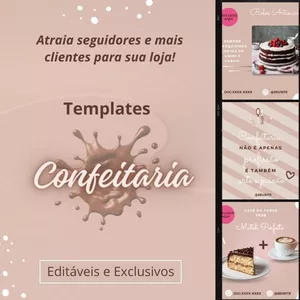 Imagem de capa para o Curso online Templates Editáveis para Confeitaria
