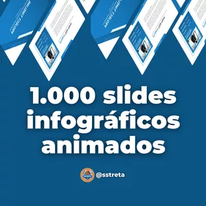 Imagem de capa para o Curso online 1.000 slides infográficos animados