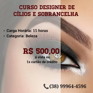 Imagem de capa para o Curso online Curso Designer de Cílios e Sobrancelha