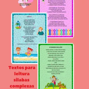 Imagem de capa para o Ebook 🩵Textos para leitura sílabas complexas 🩵