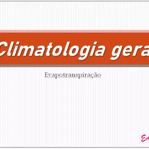 Imagem de capa para o Curso online Climatologia geral: Evapotranspiração