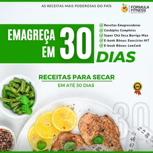 Imagem de capa para o Ebook Emagreça em 30 dias | Receitas para Secar