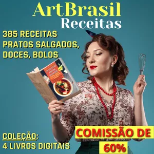 Imagem do curso ArtBrasil Receitas - 385 Receitas de Pratos Salgados, Doces, Bolos e mais