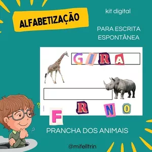 Imagem de capa para o Ebook Prancha dos animais (ALFABETIZAÇÃO)