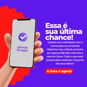 Imagem de capa para o Ebook Curso de Canva para Iniciantes. E-book CI