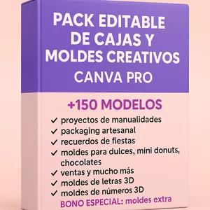 Imagen de portada para Ebook PACK EDITABLE DE CAJAS Y MOLDES CREATIVOS – CANVA