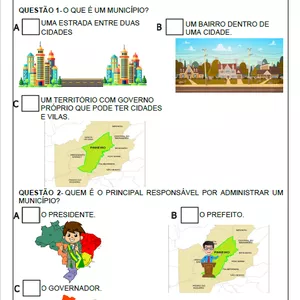 Imagem de capa para o Ebook Atividade Adaptada Geografia-Município