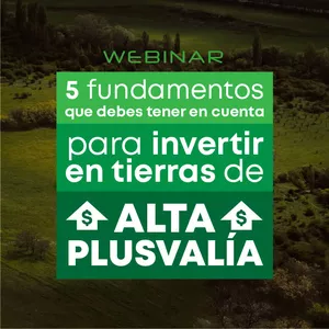 Imagen de portada para Curso online Webinar 5 fundamentos para invertir en tierras de alta plusvalía.