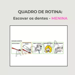 Imagem de capa para o Ebook 🪥 QUADRO DE ROTINA – ESCOVAR OS DENTES MENINA