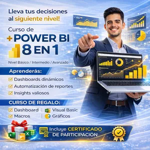 Imagen de portada para Curso online Power Bi 8 en 1 