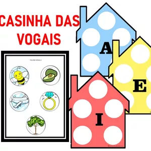 Imagem de capa para o Ebook Recurso Pedagógico Para Alfabetização: Casinha das Vogais