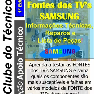 Imagem de capa para o Ebook FONTES de TV's SAMSUNG - Dicas e Macetes