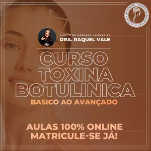 Imagem de capa para o Curso online TOXINA BOTULINICA - DO BASICO AO AVANÇADO -100% ONLINE - Por Dra. RAQUEL VALE 