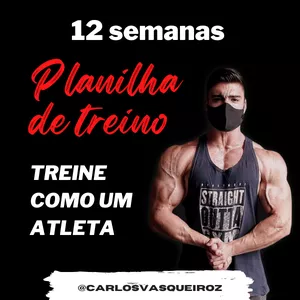 Imagem de capa para o Ebook Planilha de Treino 12 Semanas - Masculino - Push, pull, legs