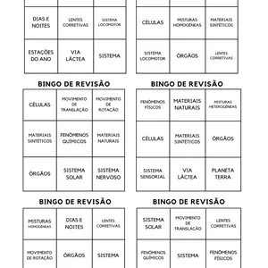 Imagem de capa para o Curso online Bingo de Revisão / 7° ano - Ciências