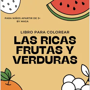 Imagen de portada para Ebook Libro de Frutas y Verduras para colorear 