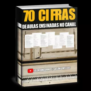 Imagem de capa para o Ebook 70 Cifras Gospel com links para aulas em vídeo