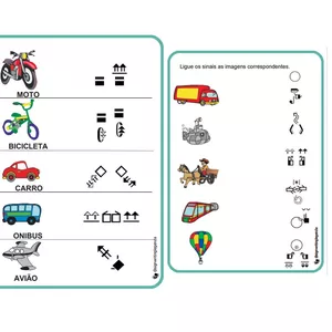 Imagem de capa para o Ebook Atividade Meios de Transporte em Escrita de Sinais