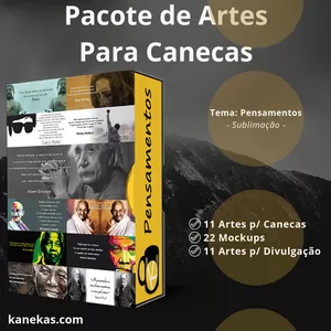 Imagem de capa para o Curso online Pacote de Artes Para Canecas - Tema: Pensamentos - Sublimação