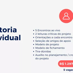 Imagem de capa para o Curso online Mentoria Individual: Escrita de Projetos para Mestrado