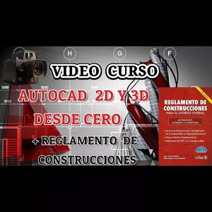 Imagen de portada para Curso online 🖥️VIDEO CURSO AUTOCAD 2D Y 3D DESDE CERO + REGLAMENTO DE CONSTRUCCIONES 