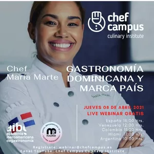 Imagen de portada para Curso online Masterclass con la chef MARÍA MARTE - Cocina Dominicana