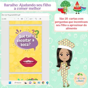 Imagem de capa para o Ebook Baralho:  Ajudando seu filho aproximar do alimento