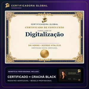 Imagem do curso 🔥 Bolsa 100% [APLICADA] - [MATRÍCULA] Curso de Formação em Digitalização - ACESSO VITALÍCIO - CRACHÁ BLACK + REGISTRO - CASHBACK R$ 25 - BÔNUS APOSTILA EXTRA