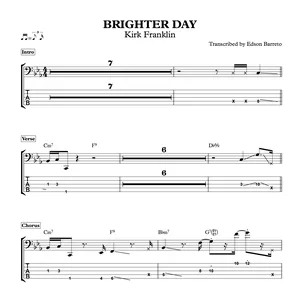 Cover image for Ebook BRIGHTER DAY (Kirk Franklin) Bass Transcription, Score &amp; Tab Lesson